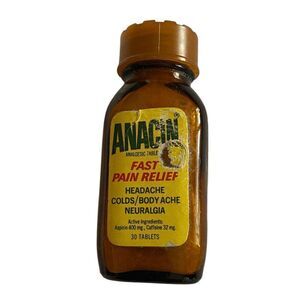 Vintage Amber‎ Glass Anacin Pill Bottle Full Whitehall Pharmaceutical
